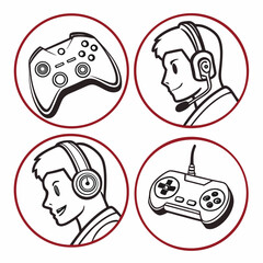 Gaming Icons Controllers and Esports Players.