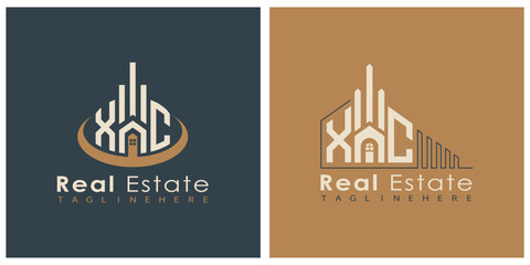 Real Estate Monogram Logo Design – Modern 2-Letter Vector Branding Series (XA to XZ)