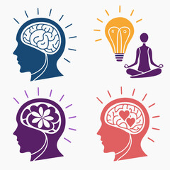 Human Head Brain Concepts and Meditation.