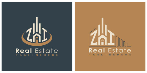 Real Estate Monogram Logo Design – Modern 2-Letter Vector Branding Series (ZA to ZZ)
