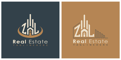 Real Estate Monogram Logo Design – Modern 2-Letter Vector Branding Series (ZA to ZZ)