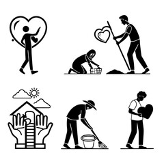 People Helping Hands and Hearts Symbolizing Care and Community.