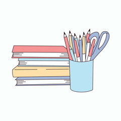vector stationary illustration hand drawn