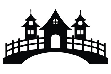 Fototapeta premium haunted bridge vector icon