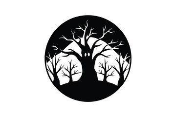 haunted forest vector icon