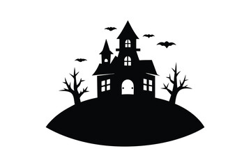 haunted hill vector icon