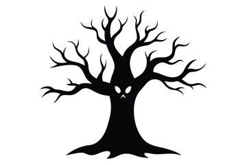 haunted tree vector icon