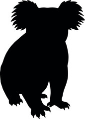 Koala silhouette cute australian animal icon