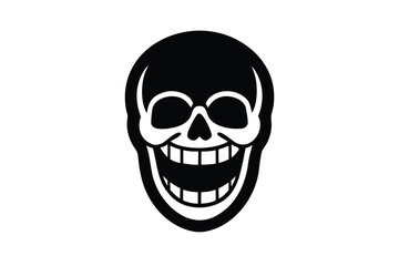 laughing skull vector icon