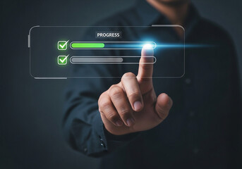 Progress bar interface design for business task management and productivity app