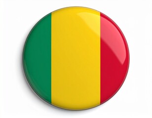Fototapeta premium Mali Flag Button on White Background