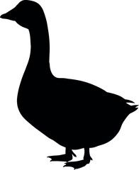 Black goose silhouette on white background