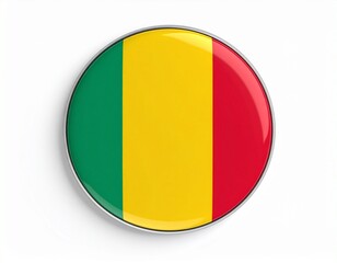 Fototapeta premium Mali Flag Button on White Background