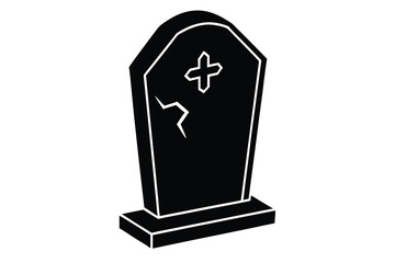 ripped tombstone vector icon  