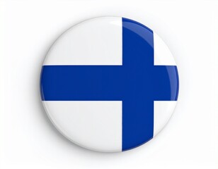 Obraz premium Finland Flag Button on White Background