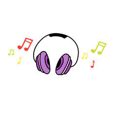 music headphones vector element
