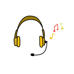 music headphones vector element
