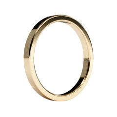 Fototapeta premium Gold band ring, simple, flat profile