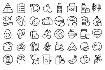 icon set about health and nutrition