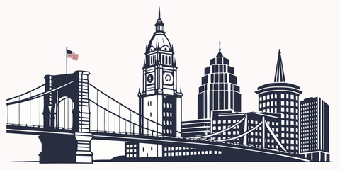 Urban Skyline with Bridge