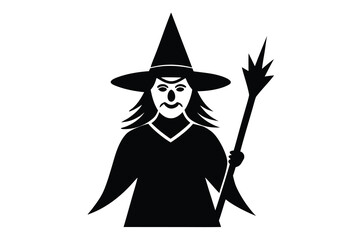 wicked witch vector icon