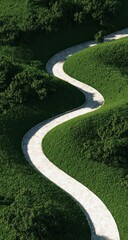 Obraz premium Winding path through lush green landscape