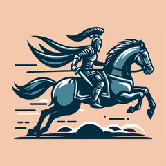 Fototapeta premium the kninght is riding a horse 