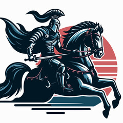 Fototapeta premium the kninght is riding a horse 