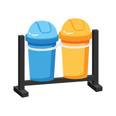 Handy 2d style icon of urban street dustbin