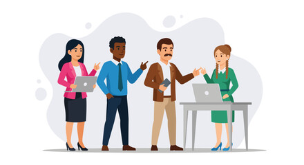 Diverse business team collaborating on a project, ideal for websites, presentations, and marketing materials.