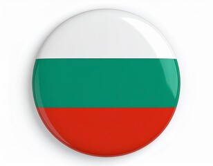 Obraz premium Bulgaria Flag Button on White Background