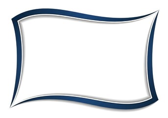 Abstract dark blue border with white edges casting a subtle shadow on a white background