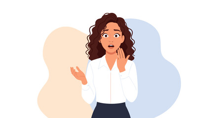 Surprised businesswoman illustration, perfect for websites, presentations, and marketing materials.