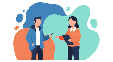 Modern illustration of a business meeting, perfect for websites, presentations, and marketing materials.