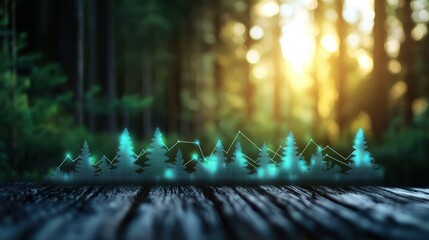 Blue economy icons displayed on a digital dashboard, analyzing market trends.