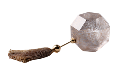 A crystal-etched quartz artisan tea infuser designed to embody timeless sophistication, white background --ar 16:9