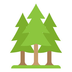 Forest Trees Icon, Nature Landscape Element Icon