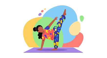 Girl doing yoga pose, perfect for fitness websites or brochures.