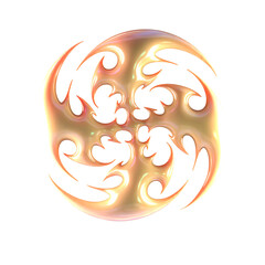 Ethnic Tribal ornamental pattern. transparent background. Y2k 3D