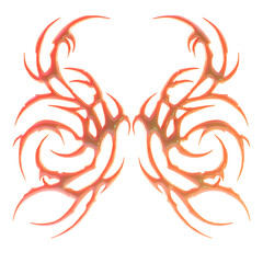 Stock Tribal Art. transparent background. Y2k 3D