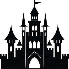 Obraz premium Castle Silhouette Solid Black