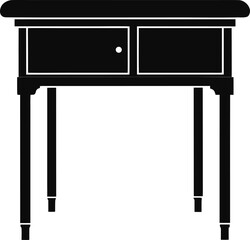 Fototapeta premium Desk Silhouette Solid Black