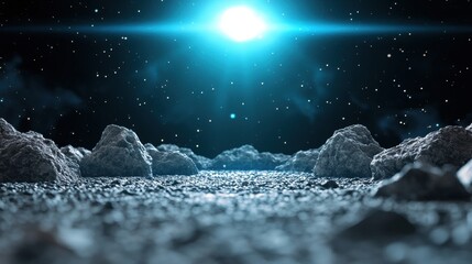 Blue flare appearing in a futuristic sci fi scene, enhancing the visual aesthetic.