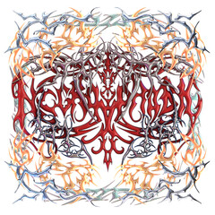 Frame Tribal ornamental pattern. transparent background. Y2k 3D