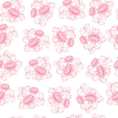 Minimalist Leaf Line Art seamless Pattern