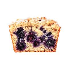 Slice of Blueberry Muffin with Crumb Topping