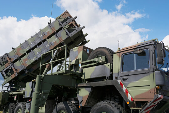 Nahaufnahme von MIM-104 Patriot Flugabwehrsystem