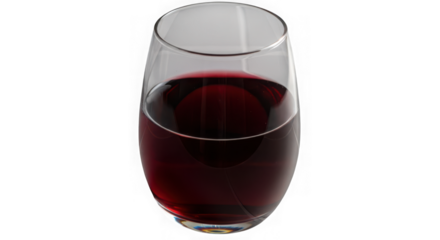 Ai generated image of a glass of red wine isolated on transparent background