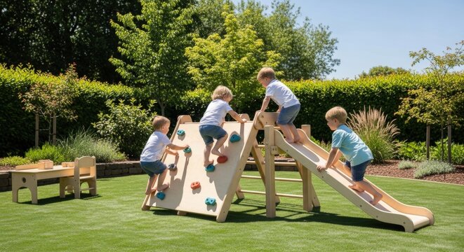 children on the playground, montessori activity