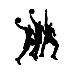 silhouette vector sport basketball player